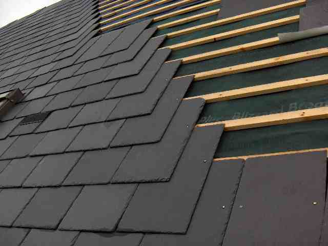 Natural slate roofing